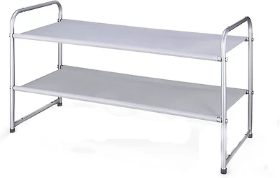 NEX™ Oumilen Silver 2-Tier Stackable Shoe Rack