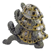 Design Toscano 9.5" Three's a Crowd Stacked Turtle Statue