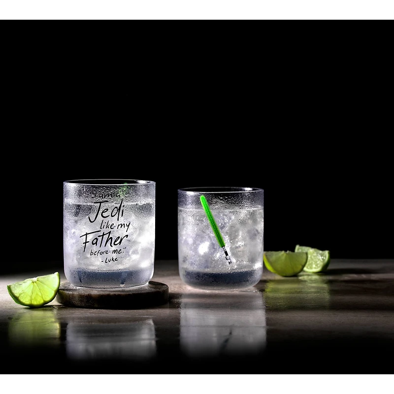 JoyJolt® Star Wars™ 10oz. New Hope Luke Skywalker Green Lightsaber Short Drinking Glass, 2ct.