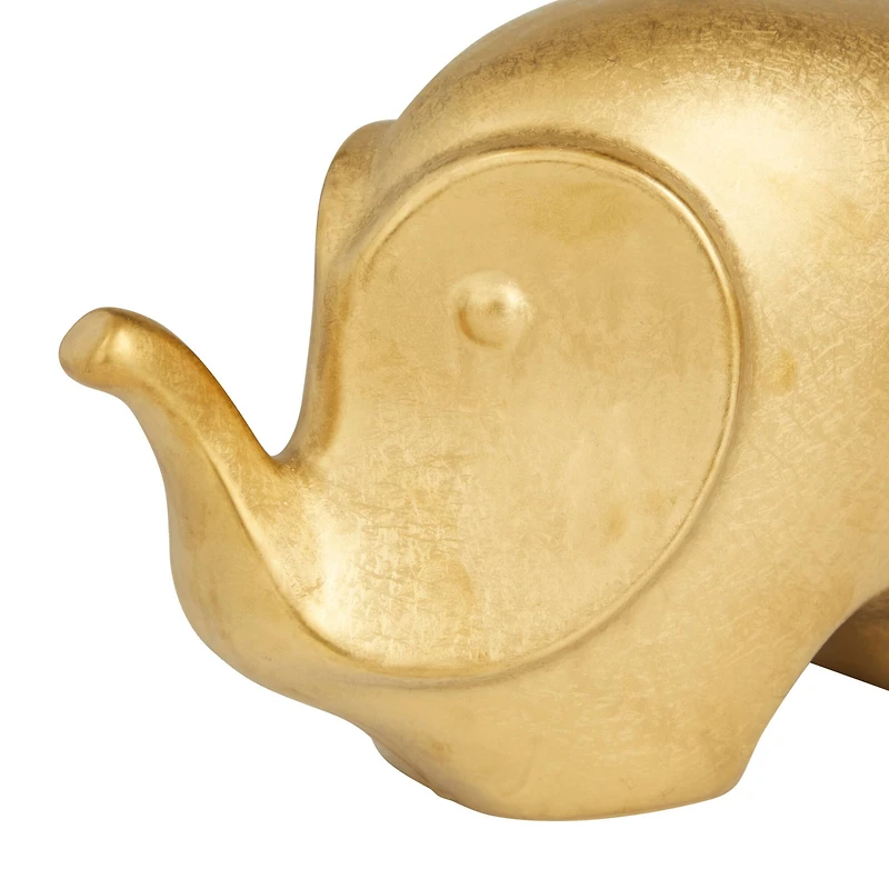 Set of 2 Gold Stoneware Glam Sculptures, 7" x 9" x 4"