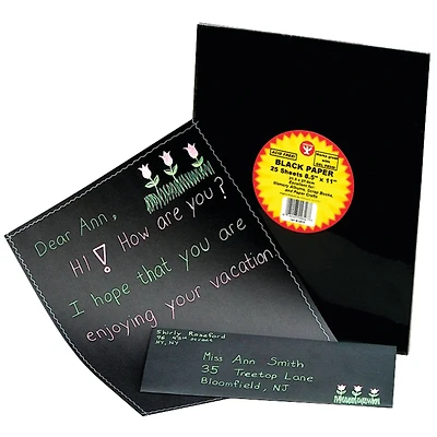 Hygloss 8.5" x 11" Black Paper, 25 Sheets