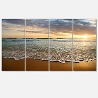 Designart - Bright Cloudy Sunset in Calm Ocean