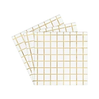 Gold Foil Grid Paper Beverage Napkins by Celebrate It™, 16ct.