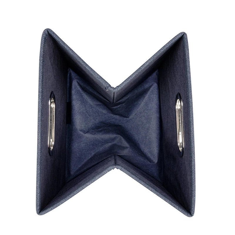 Household Essentials 11.5" Denim Blue Collapsible Cotton Blend Cube Storage Box with Lid, 2ct.