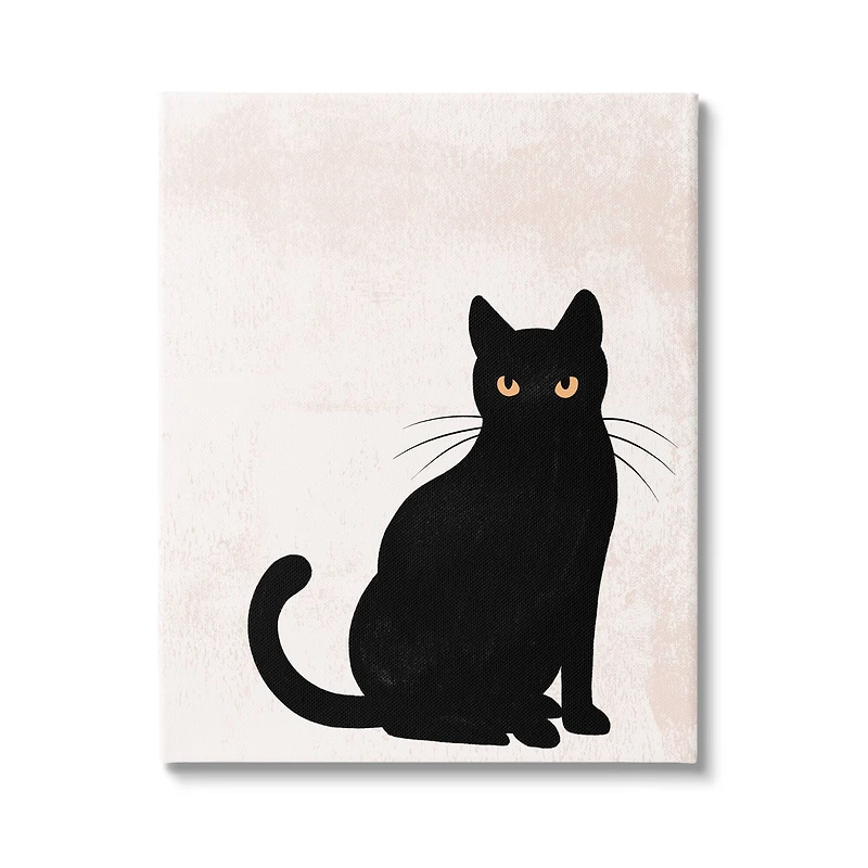 Stupell Industries Halloween Black Cat Silhouette Canvas Wall Art