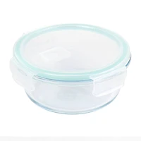 Martha Stewart Round Glass Food Storage Container with Locking Lid