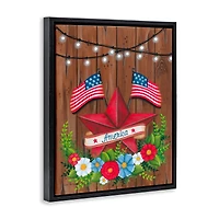 Stupell Industries Americana Country Garland Floater Framed Art