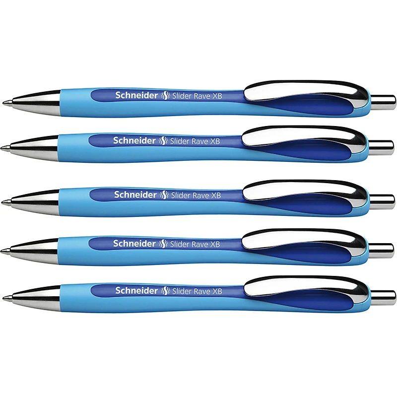 Schneider® Blue Slider Rave Retractable Ballpoint Pen, 5ct.