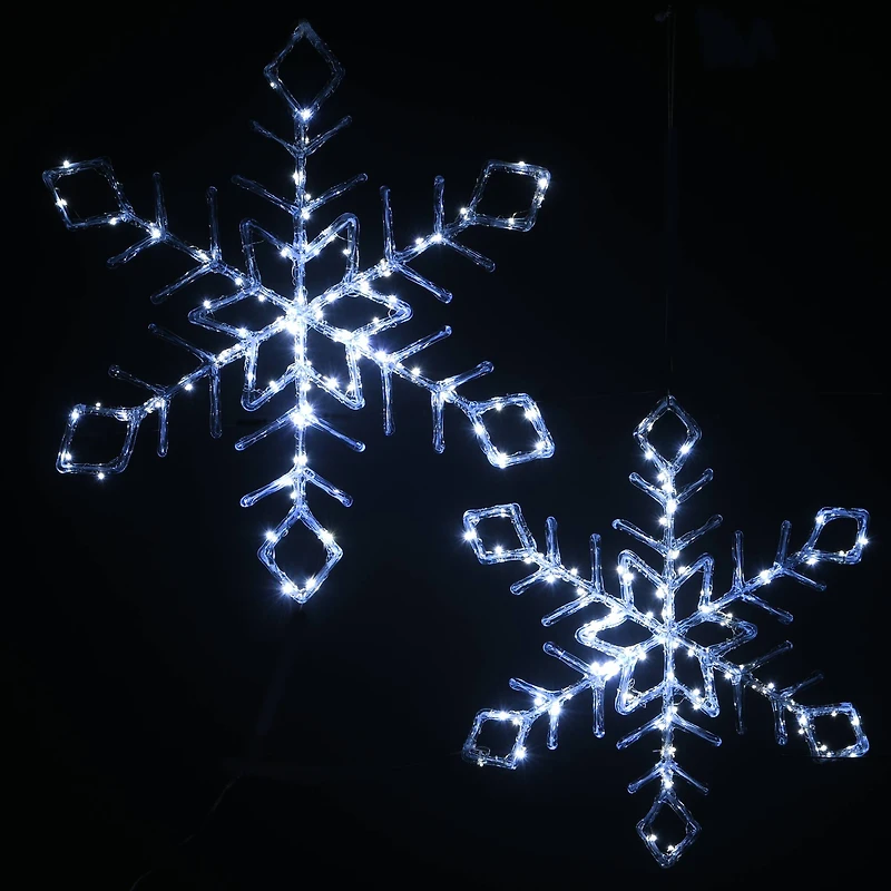 24" Ice Crystal Snowflake with Cool White LED Lights