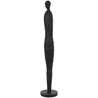 3.5ft. Black Abstract Ribbed Figure Sculpture