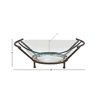 Copper Glass & Metal Modern Serving Bowl