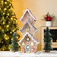 Glitzhome® 18.5" Lighted Resin Christmas Gingerbread House Table Decor