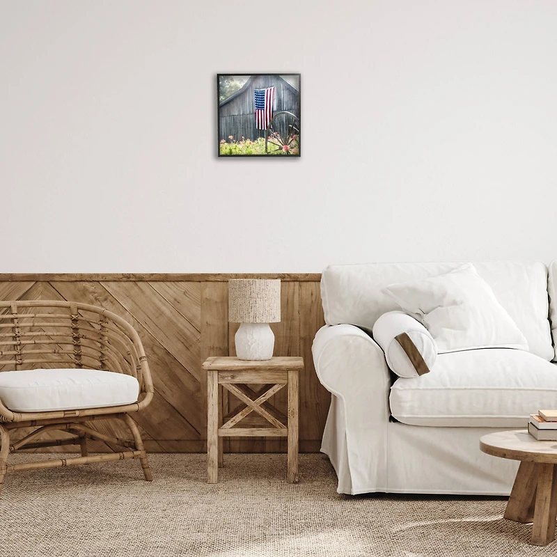Stupell Industries Americana Barn Floral Farmland Framed Giclee Art