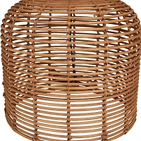 Brown Polyester Natural Table Lamp, 25" x 15" x 15"