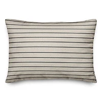 Thin Gray Stripes On Linen Pillow 4 14" x 20" Throw Pillow