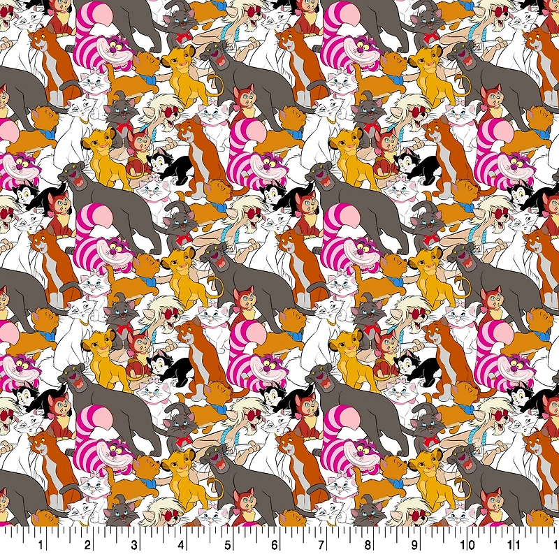 Disney® Cats Packed Cotton Fabric