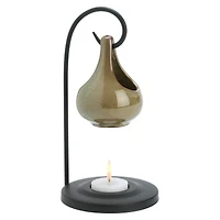 8" Earth Tone Porcelain Tear Drop Candle Oil Warmer