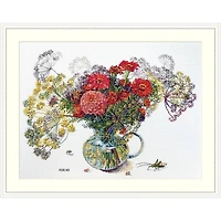 Merejka Zinnia & Dill Counted Cross Stitch Kit