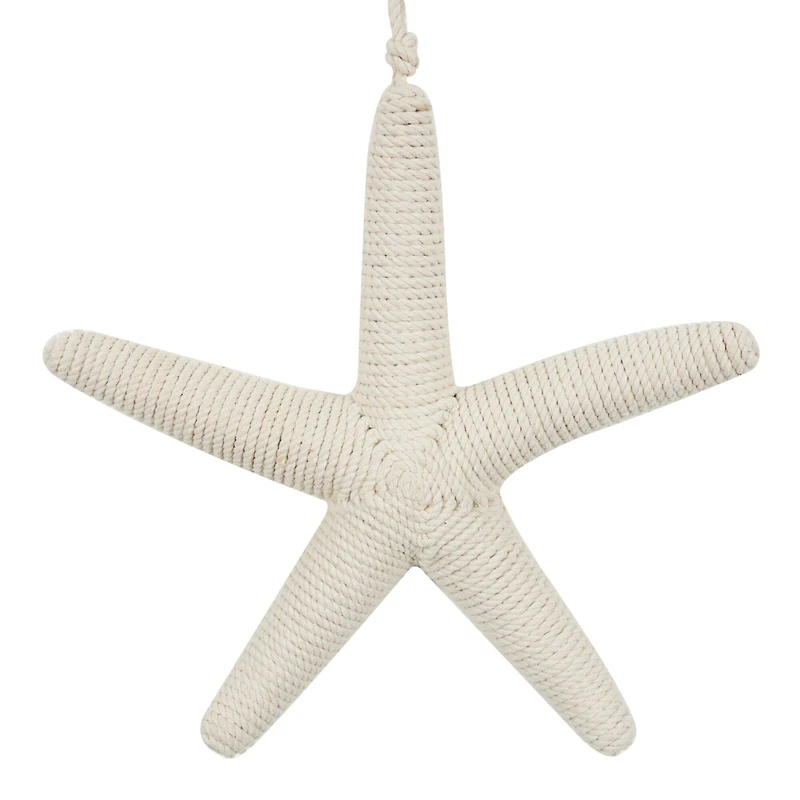 12.5" Handmade Wrapped Jute Starfish Hanging Wall Décor