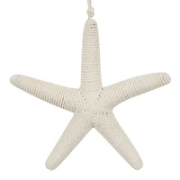 12.5" Handmade Wrapped Jute Starfish Hanging Wall Décor