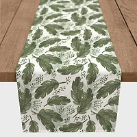 Tropical Leaves Pattern 16" x 90" Cotton Twill Runner