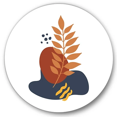 Designart - Abstract Flowers On Minimal Shapes VIII