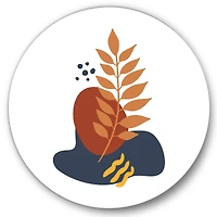 Designart - Abstract Flowers On Minimal Shapes VIII