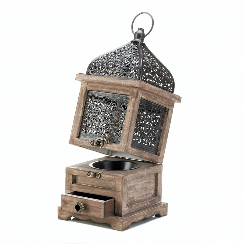 14'' Flip-Top Wooden Lantern
