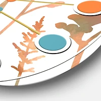 Designart 'Retro Handdrawn Flowers I Mid-Century Modern Wall Clock