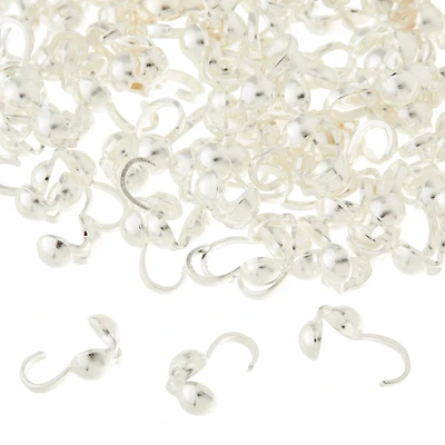 12 Packs: 150 ct. (1,800 total) 9mm Silver Clam Shell Crimp Bead Covers by Bead Landing™