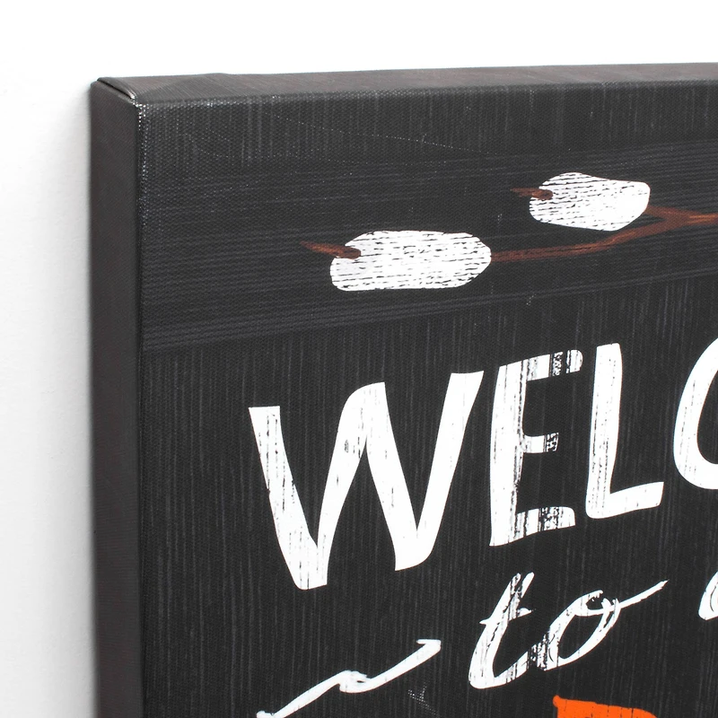 Welcome to the Firepit Outdoor Canvas Art Print - 16"x48"