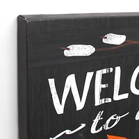 Welcome to the Firepit Outdoor Canvas Art Print - 16"x48"