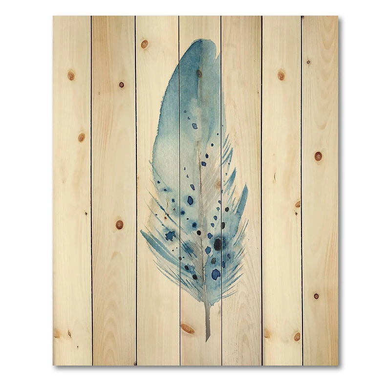 Designart - Blue Boho Feathers