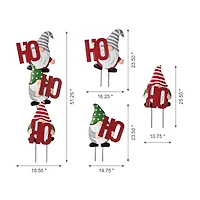 Glitzhome® 51" Metal Ho Ho Ho Gnome Yard Stake