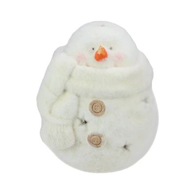 11" White Snowman with Star Cut-Outs Tealight Candle Holder