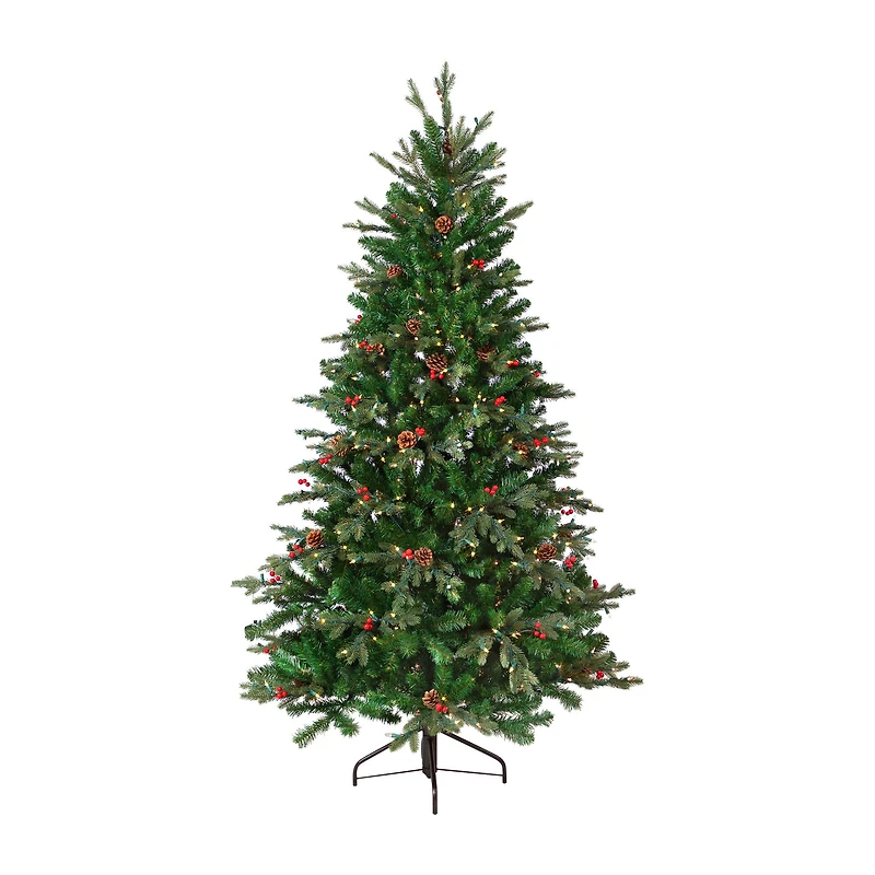 7.5ft. Pre-Lit Real Touch™ Mixed Noble Spruce Artificial Christmas Tree, Clear Lights