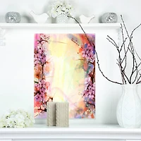 Designart - Pink Sakura on Blurred Background