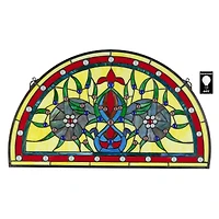 Design Toscano 27" Palladio Demi-Lune Stained Glass Window