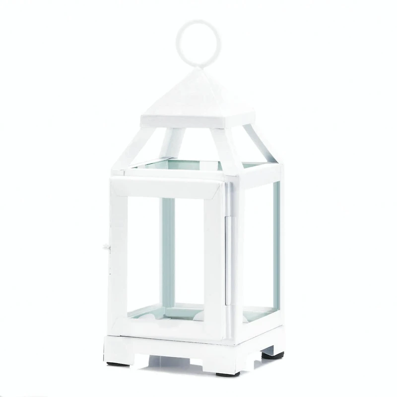 8.75" White Mini Contemporary Lantern