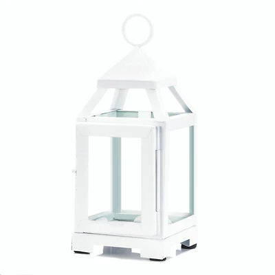 8.75" White Mini Contemporary Lantern
