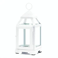 8.75" White Mini Contemporary Lantern