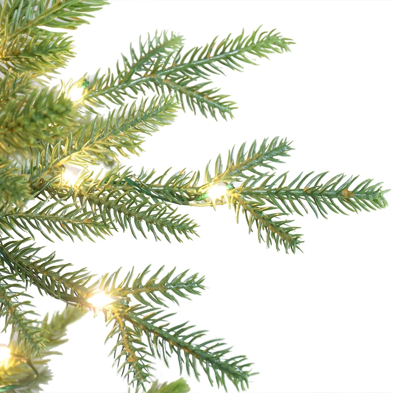 6.5ft. Pre-Lit Alberta Artificial Spruce Christmas Tree, White Lights
