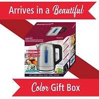 Brentwood 1.79qt. 1,500 Watt Cordless Digital Stainless Steel Kettle With 5 Temperature Presets & Swivel Base