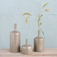 Hello Honey® 10.5" Brown Reactive Glaze Stoneware Vase