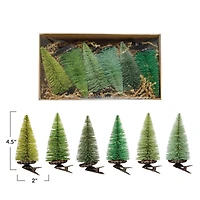 Hello Honey® Green Sisal Bottle Brush Tree Clip-on Ornaments Boxed Set