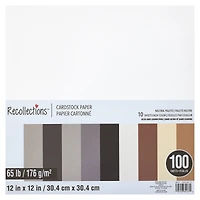 9 Packs: 100 ct. (900 total) Neutral Palette 12" x 12" Cardstock Paper by Recollections™