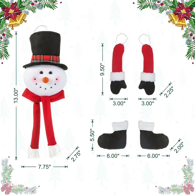 Glitzhome® 13" Jumbo Christmas Fabric Snowman Ornament Set