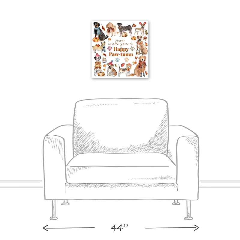 Happy Paw-tumn 16" x 16" Canvas Wall Art