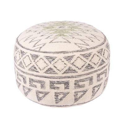 Hello Honey® 12" Kilim Wool Blend Round Pouf