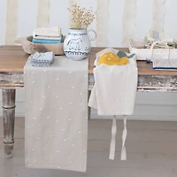 Hello Honey® 108" Natural Floral Embroidery Cotton Table Runner